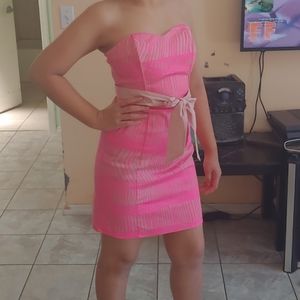 H&M Pink Strapless Dress